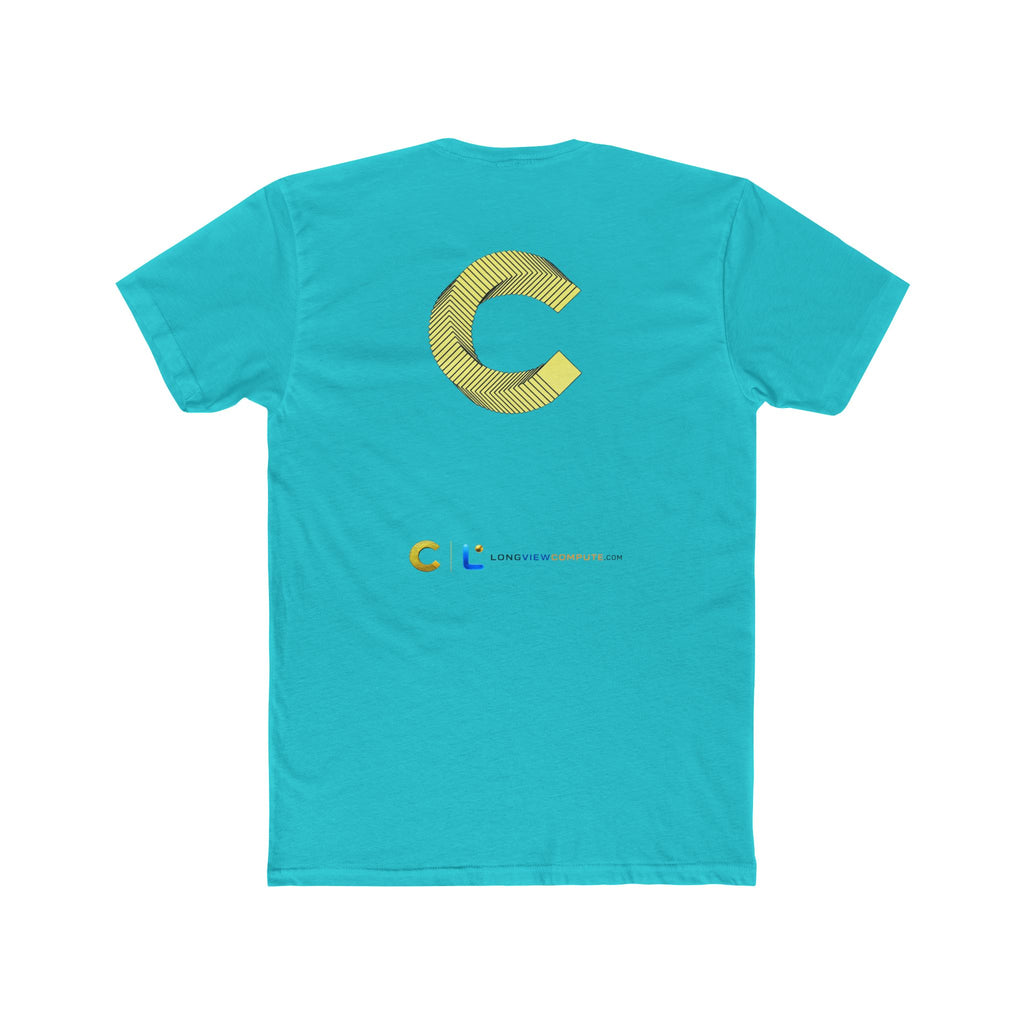 LongView Compute Logo Tee – Blue & Gold 'L' Crew Shirt