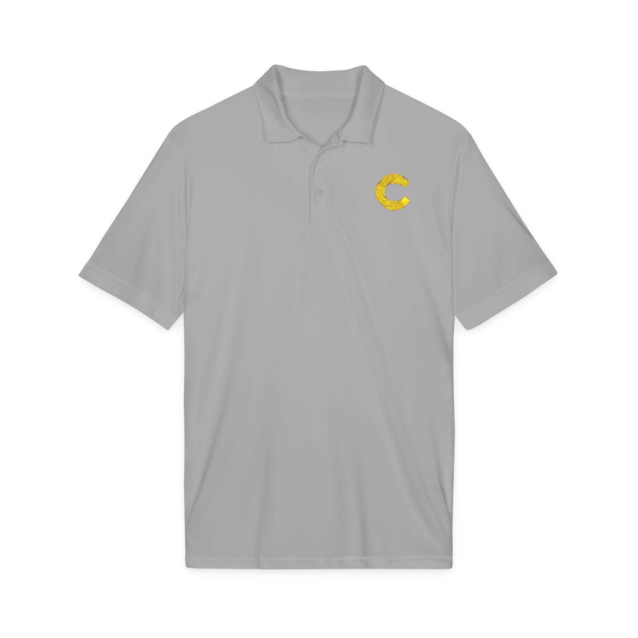 Embroidered Gold Glitter 'C' Polo Shirt — Performance Sport Tee