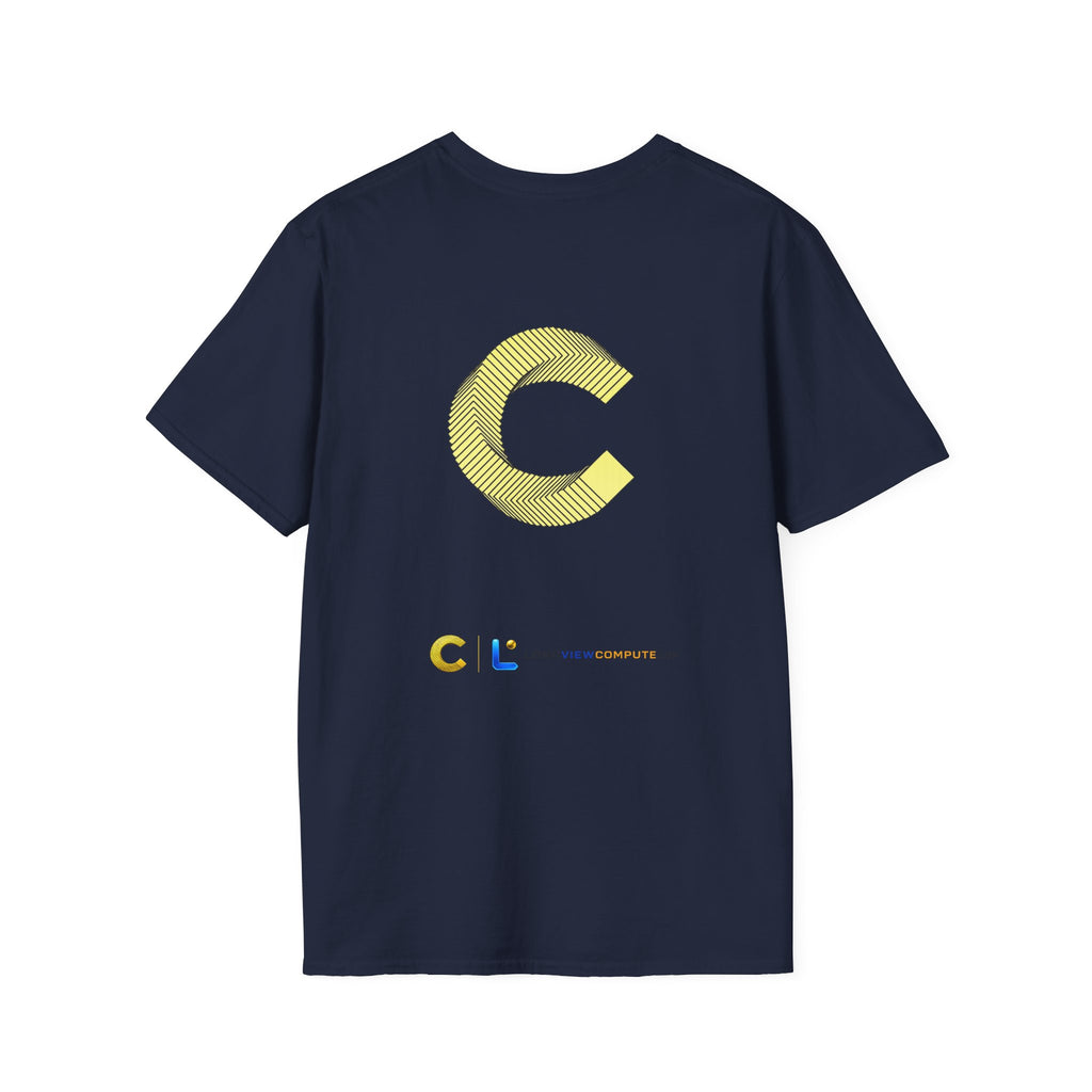 LongView Compute Gold & Blue Logo Tee – Small Chest Emblem