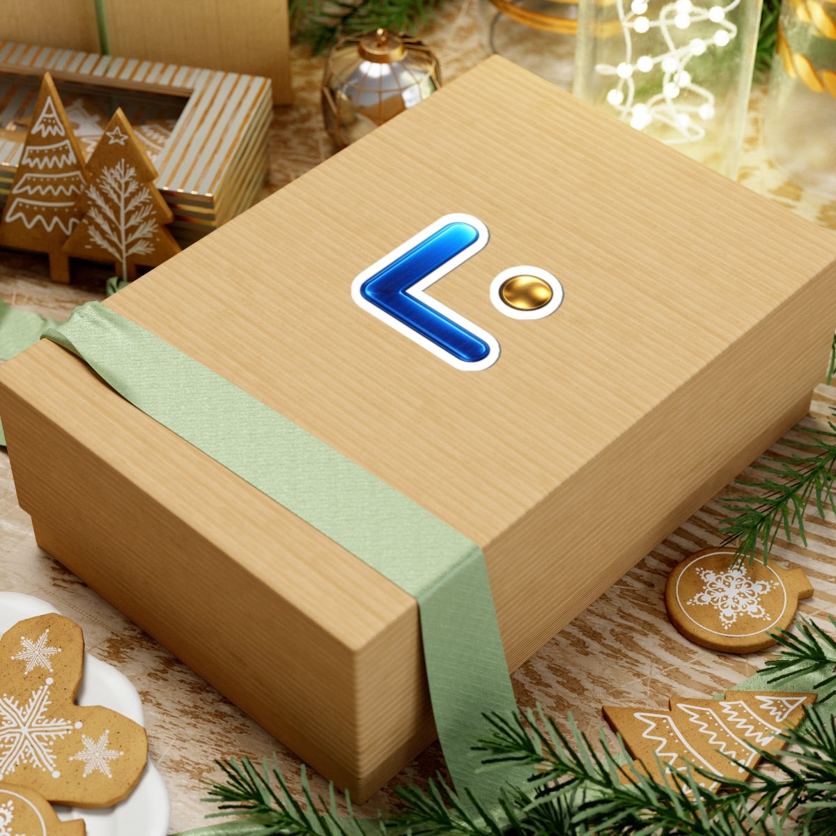 LongView Compute 'L' Sticker – Blue & Gold Die-Cut Laptop Decal