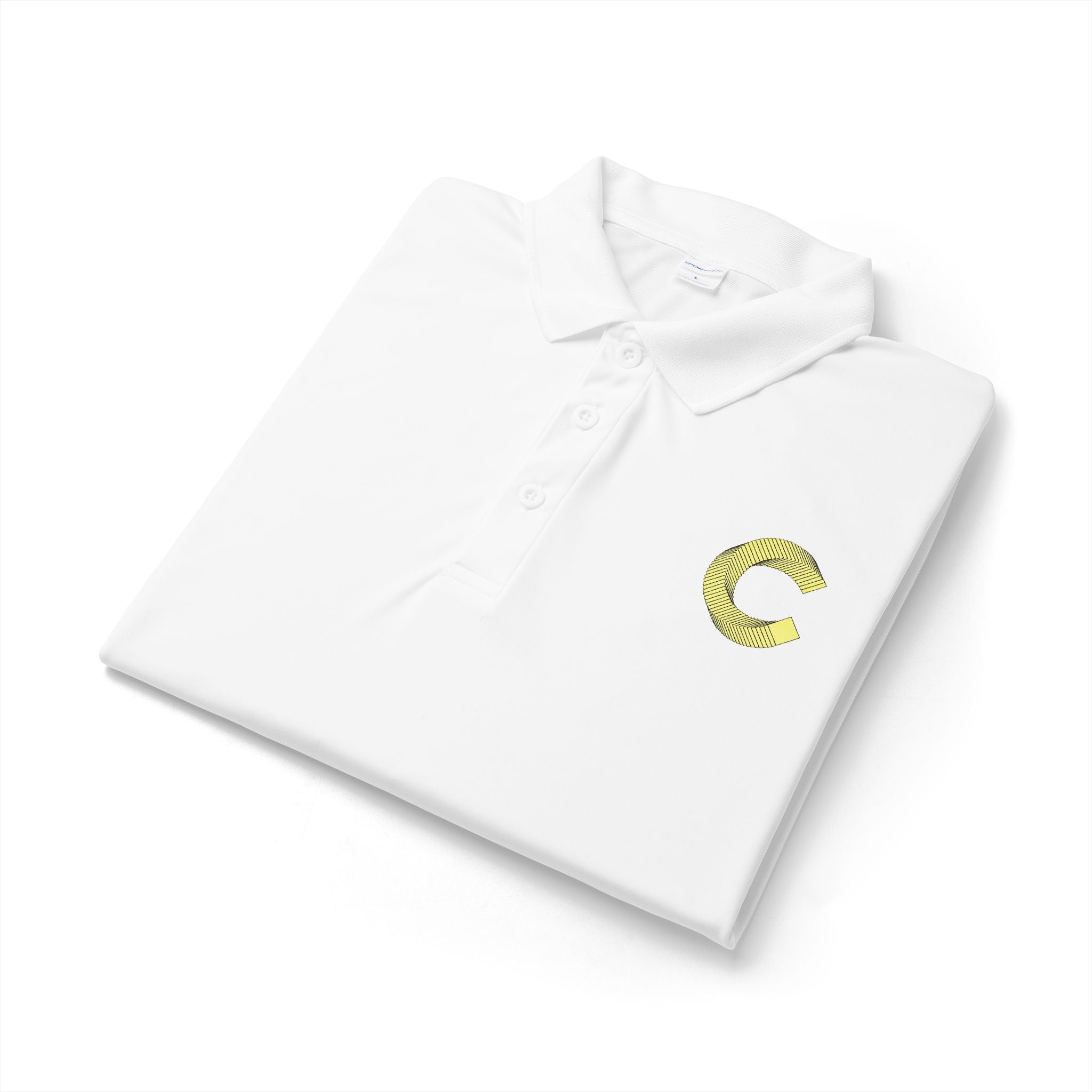 Embroidered Gold 'C' Polo Shirt — Men's Classic Performance Polo