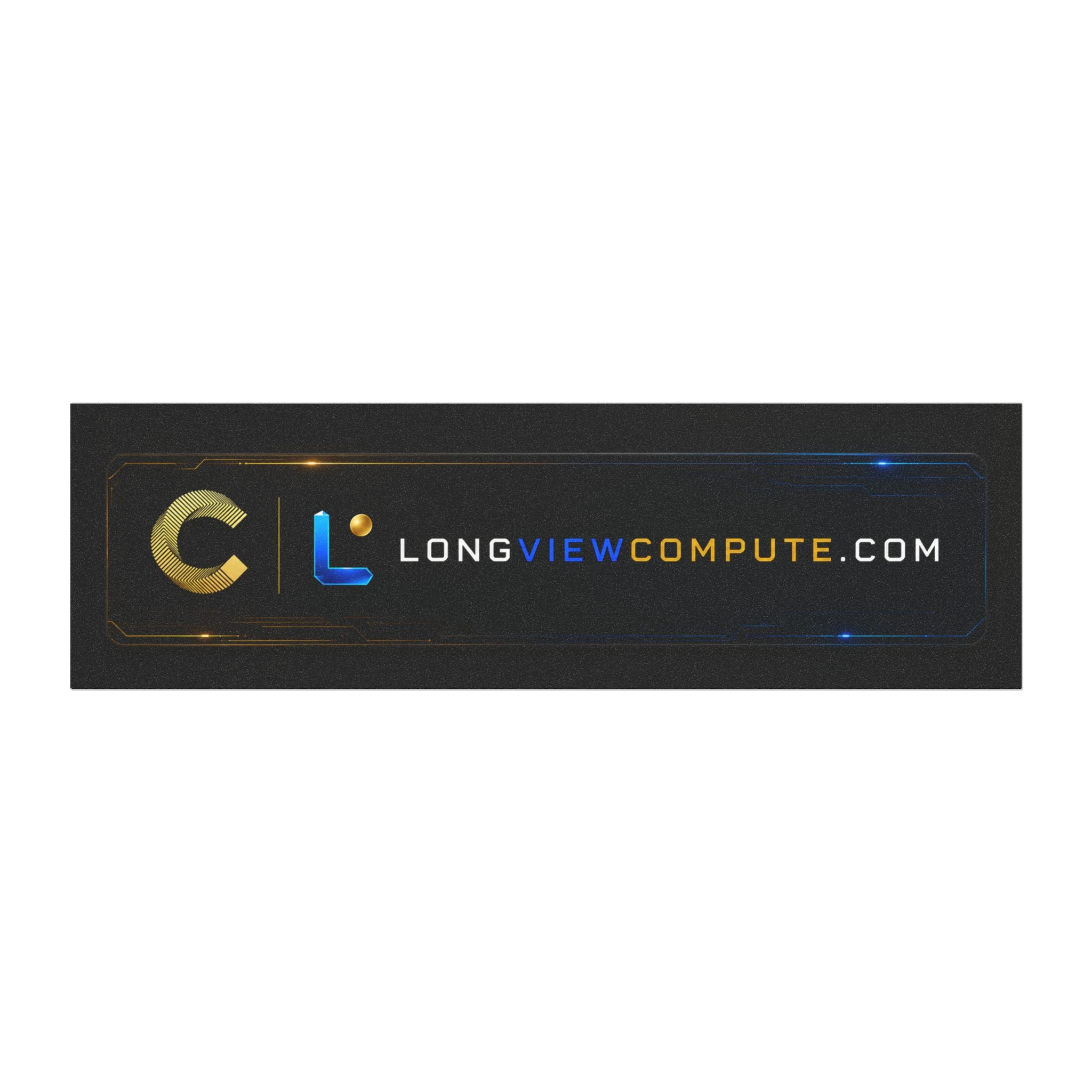 LongViewCompute.com Magnetic Car Sign — Black Logo Car Magnet