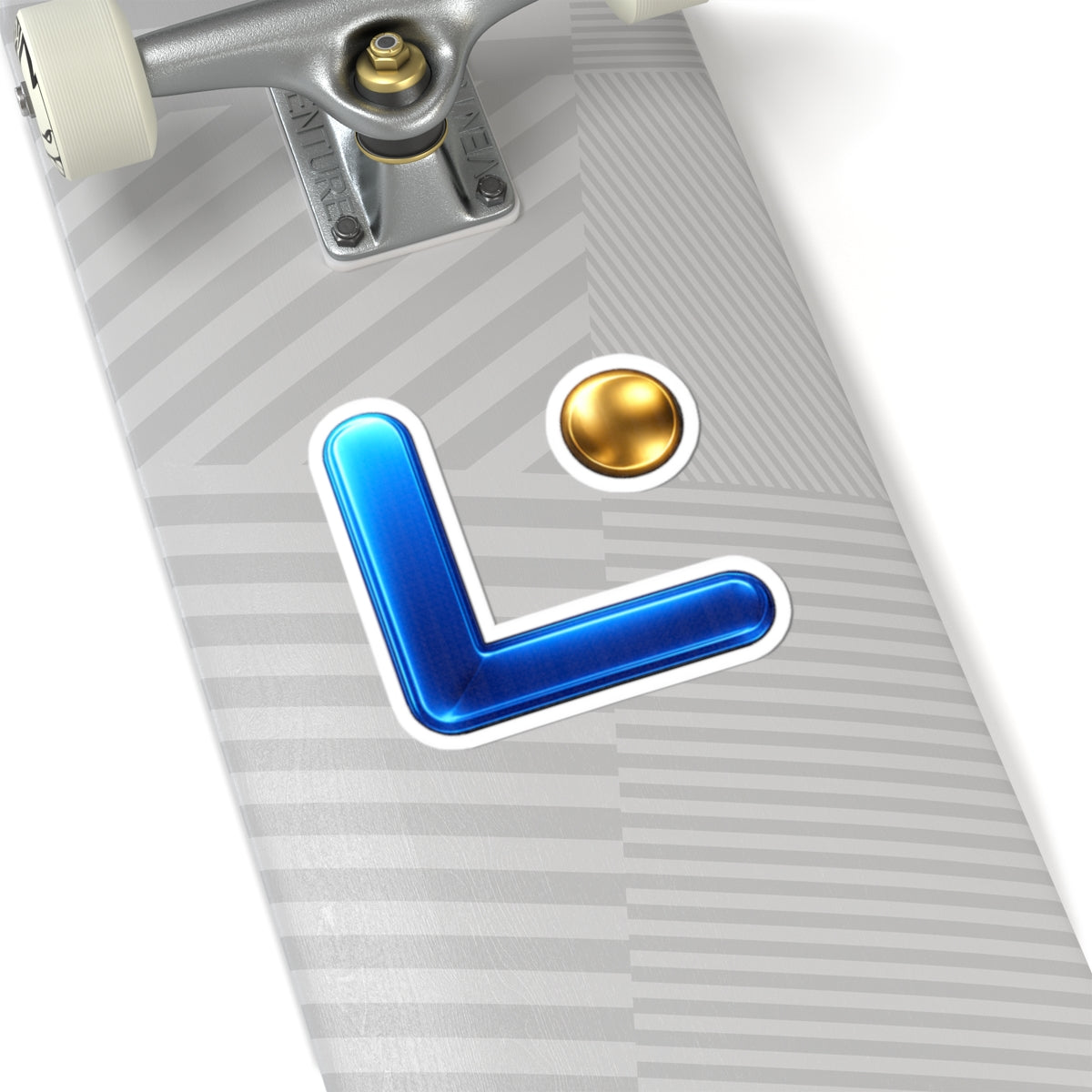 LongView Compute 'L' Sticker – Blue & Gold Die-Cut Laptop Decal