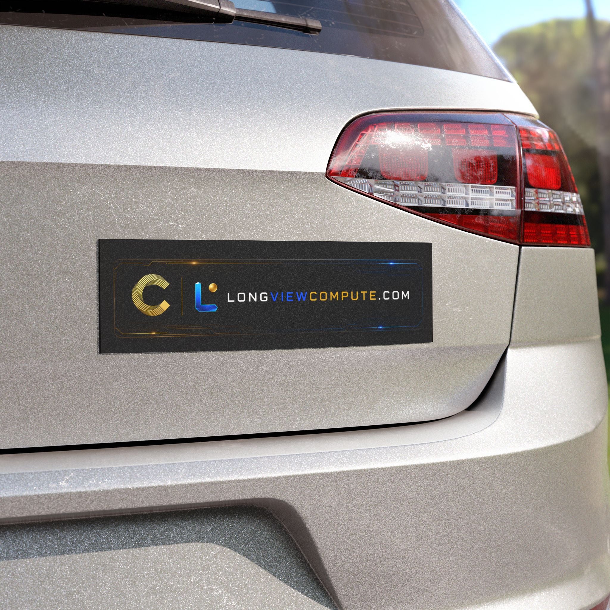 LongViewCompute.com Magnetic Car Sign — Black Logo Car Magnet