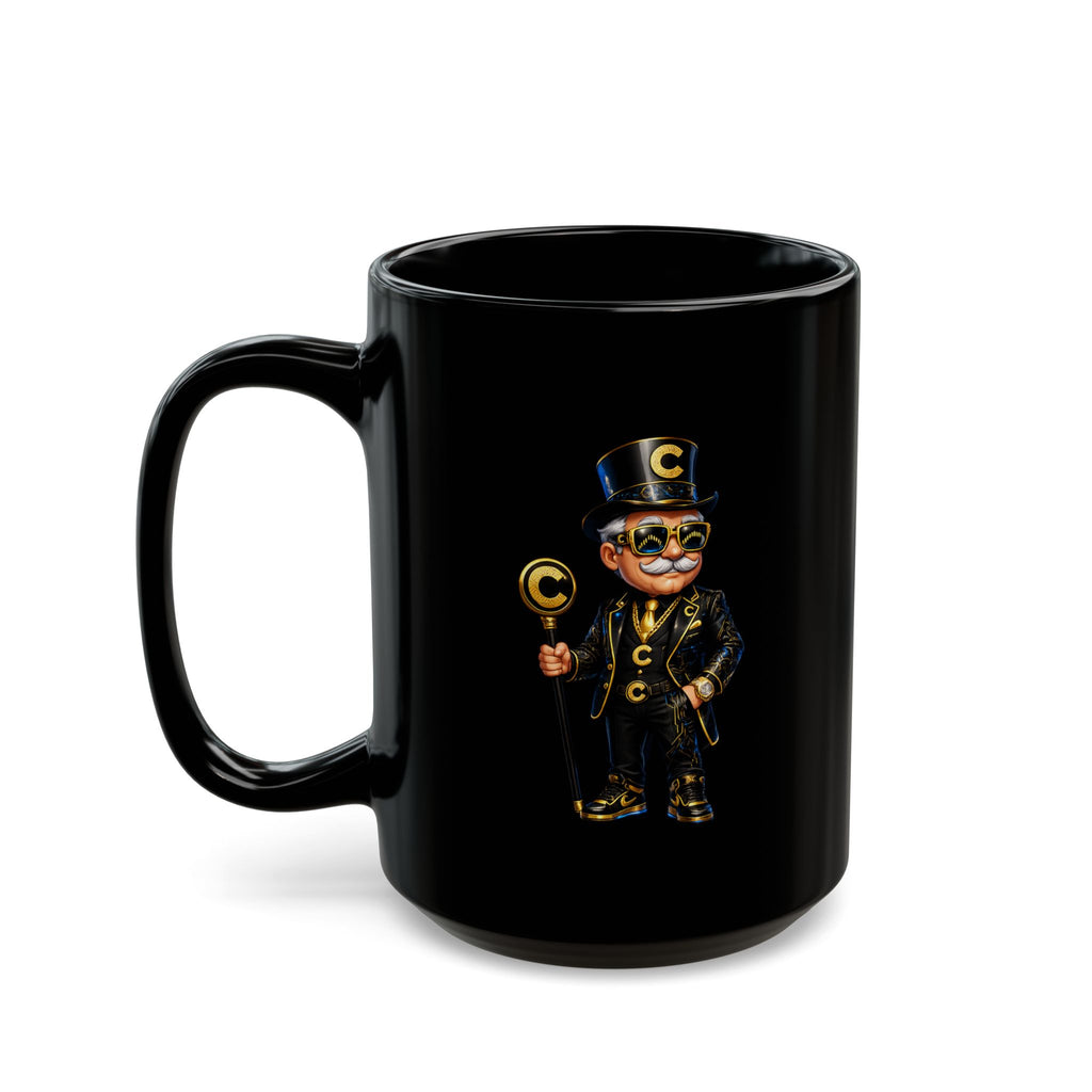 Canton Coin 'C' Mug – Gold & Blue Black Ceramic (11oz / 15oz)