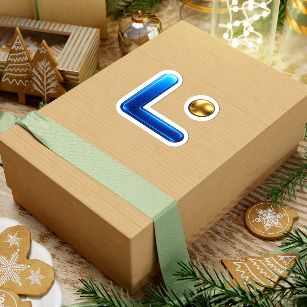 LongView Compute 'L' Sticker – Blue & Gold Die-Cut Laptop Decal