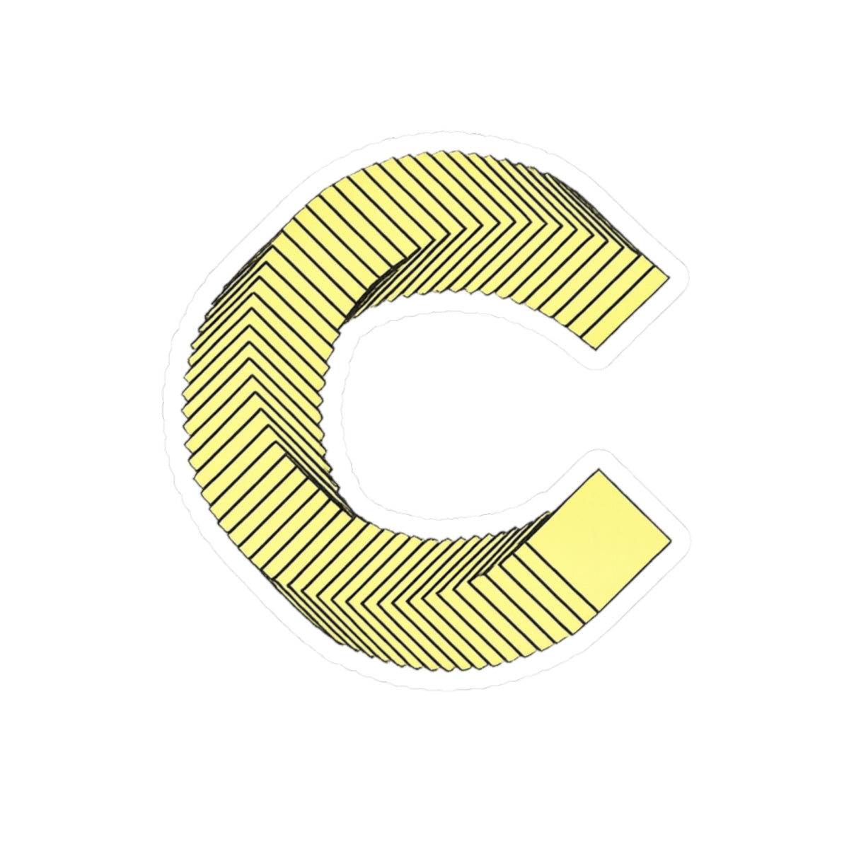 Canton Coin 'C' Sticker – Die-Cut Vinyl Laptop Decal