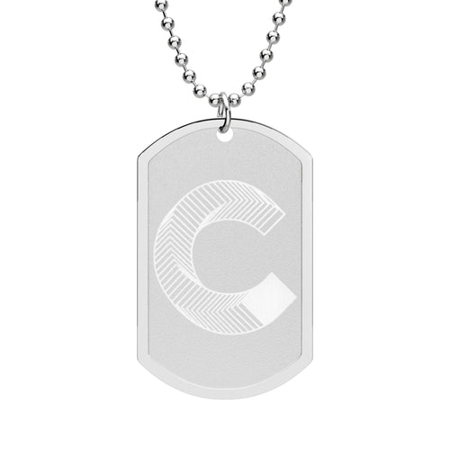 Canton Coin 'C' Dog Tag Necklace – Engraved Pendant