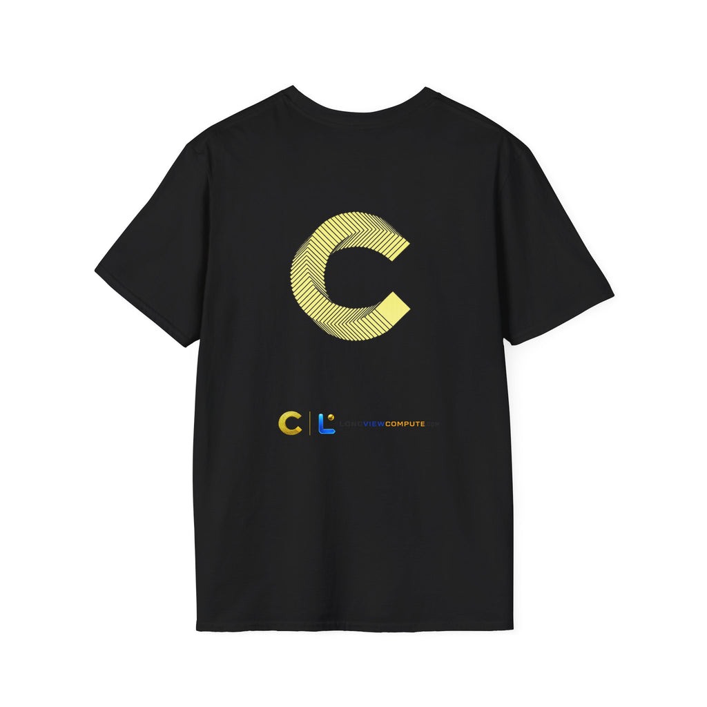 LongView Compute Gold & Blue Logo Tee – Small Chest Emblem