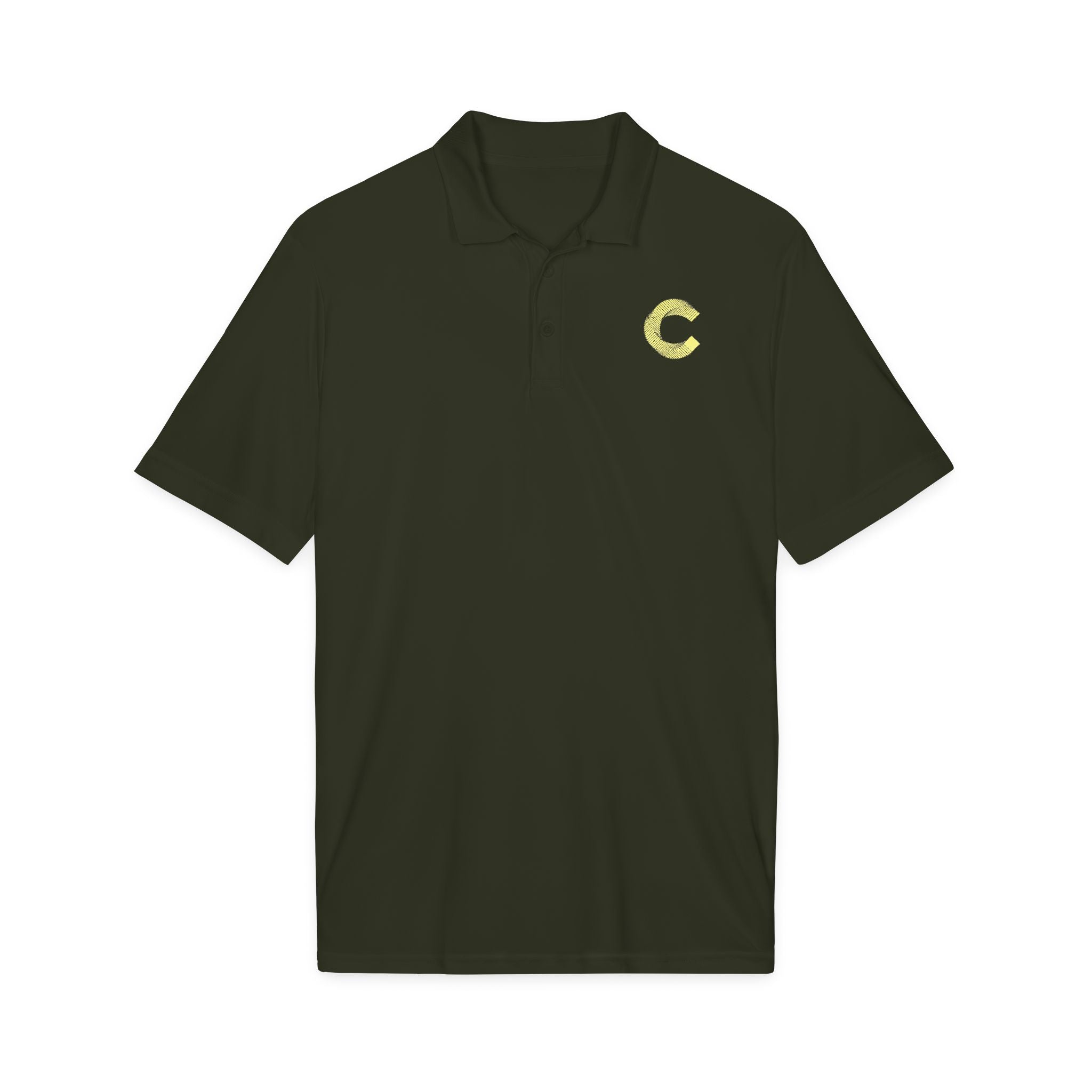 Embroidered Gold 'C' Polo Shirt — Men's Classic Performance Polo