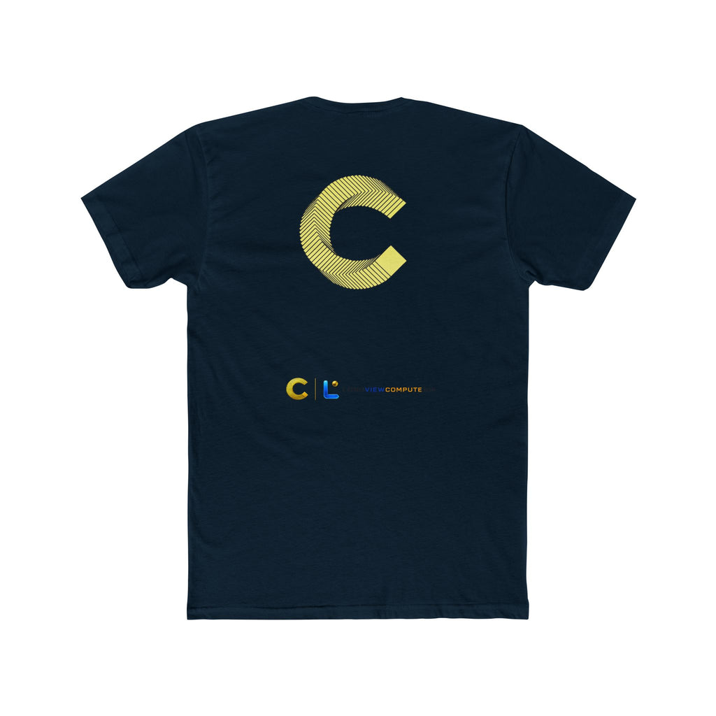 LongView Compute Logo Tee – Blue & Gold 'L' Crew Shirt