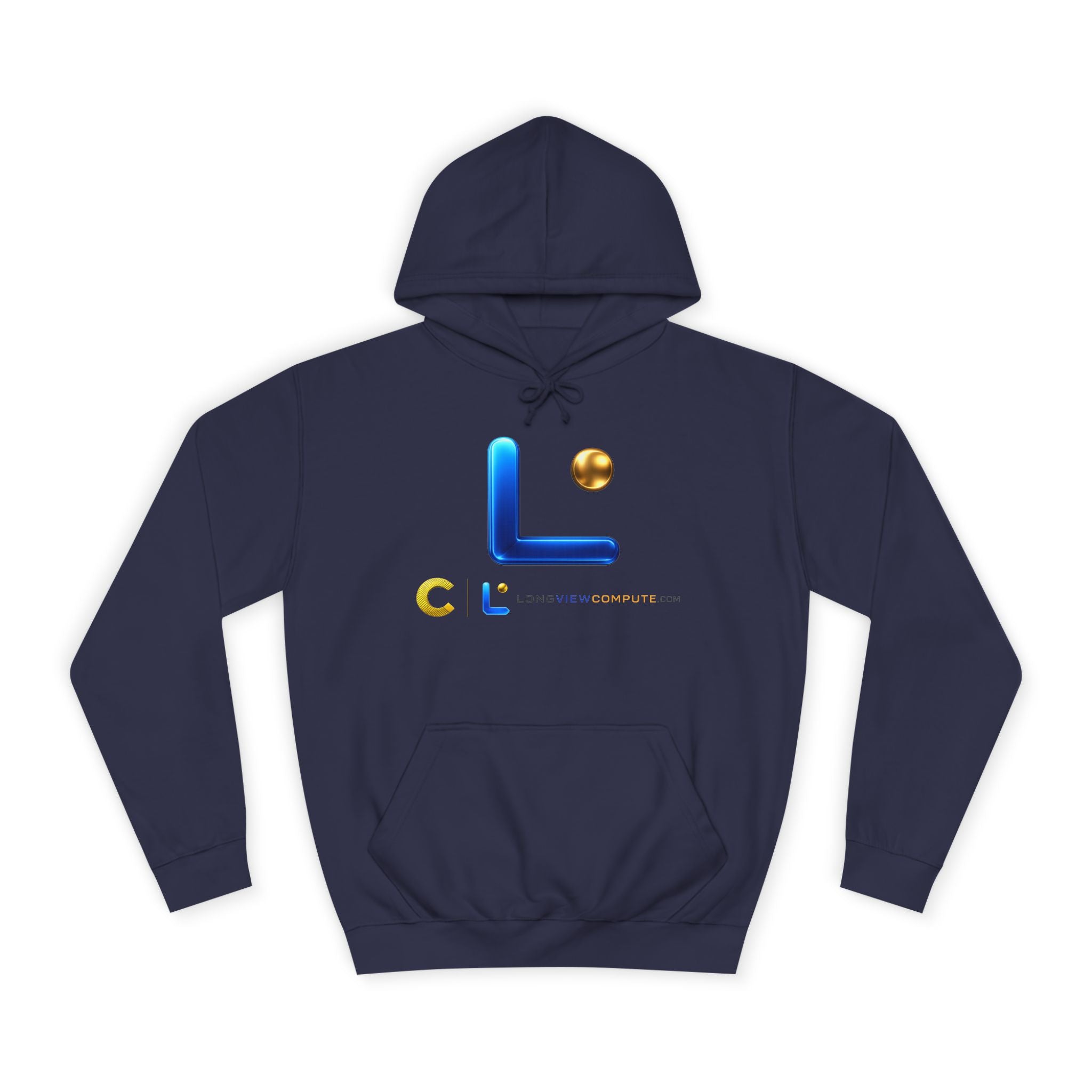 LongView Compute College Hoodie – Blue & Gold Campus Sweatshirt