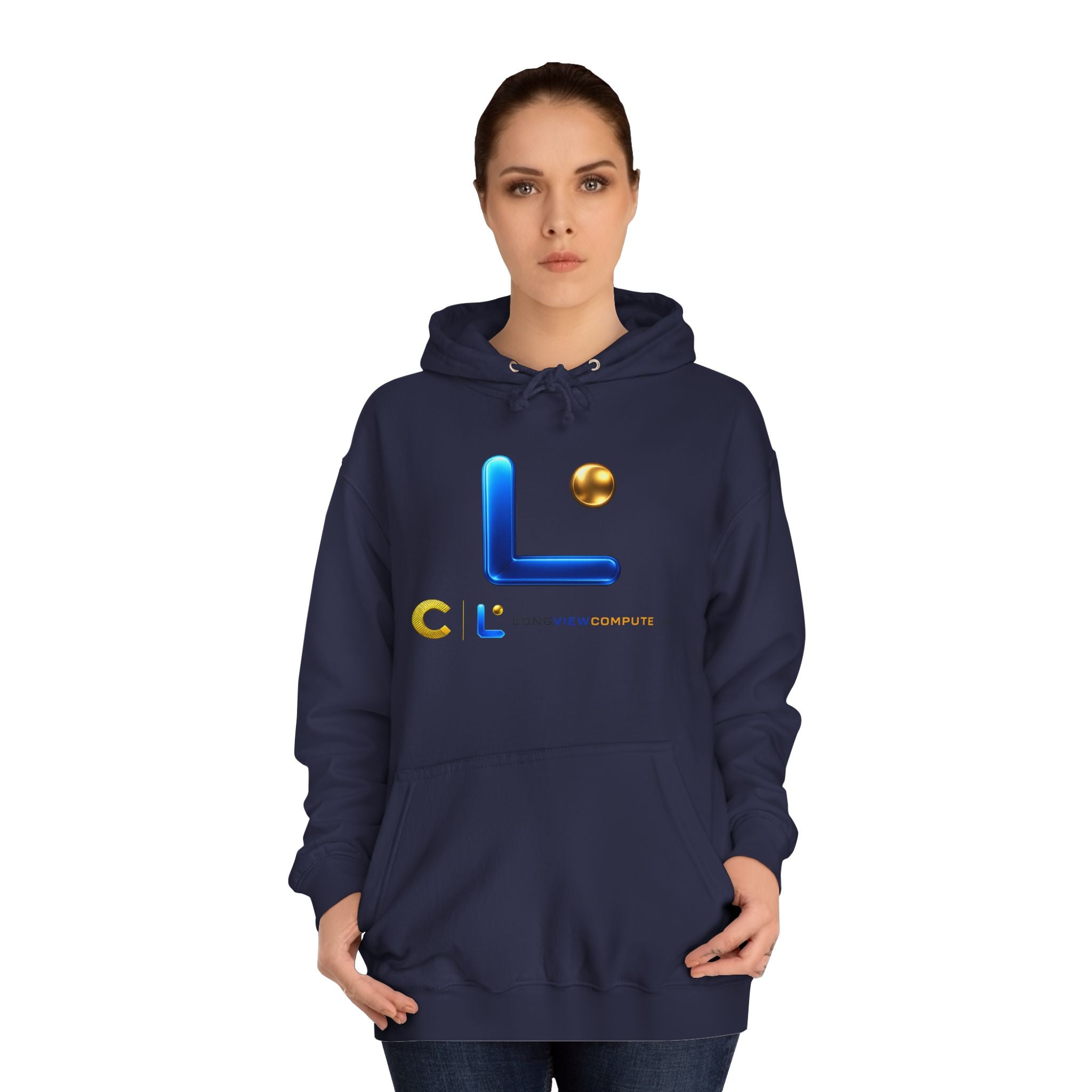 LongView Compute College Hoodie – Blue & Gold Campus Sweatshirt