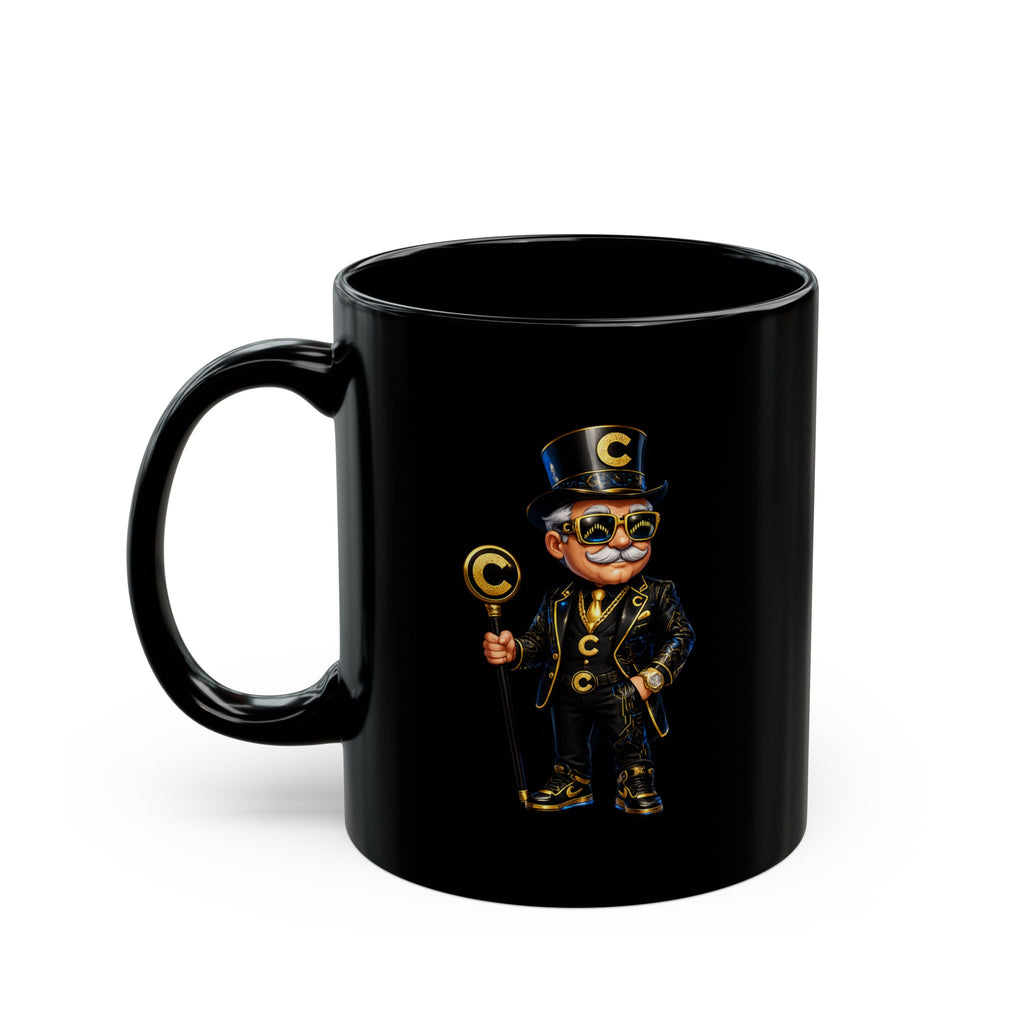 Canton Coin 'C' Mug – Gold & Blue Black Ceramic (11oz / 15oz)