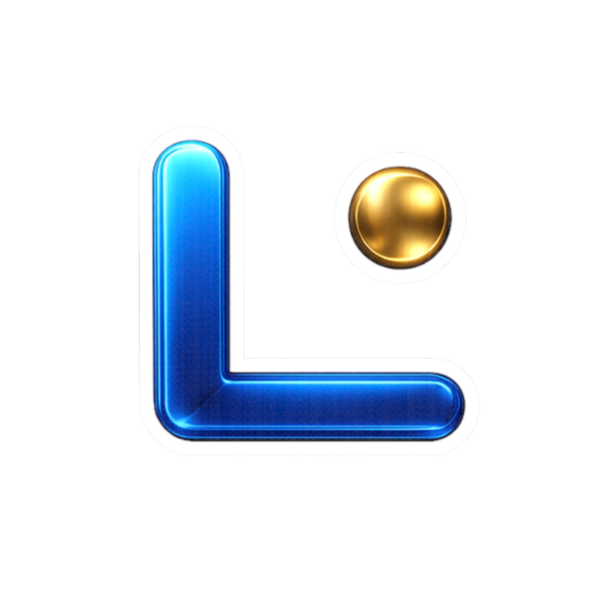 LongView Compute 'L' Sticker – Blue & Gold Die-Cut Laptop Decal