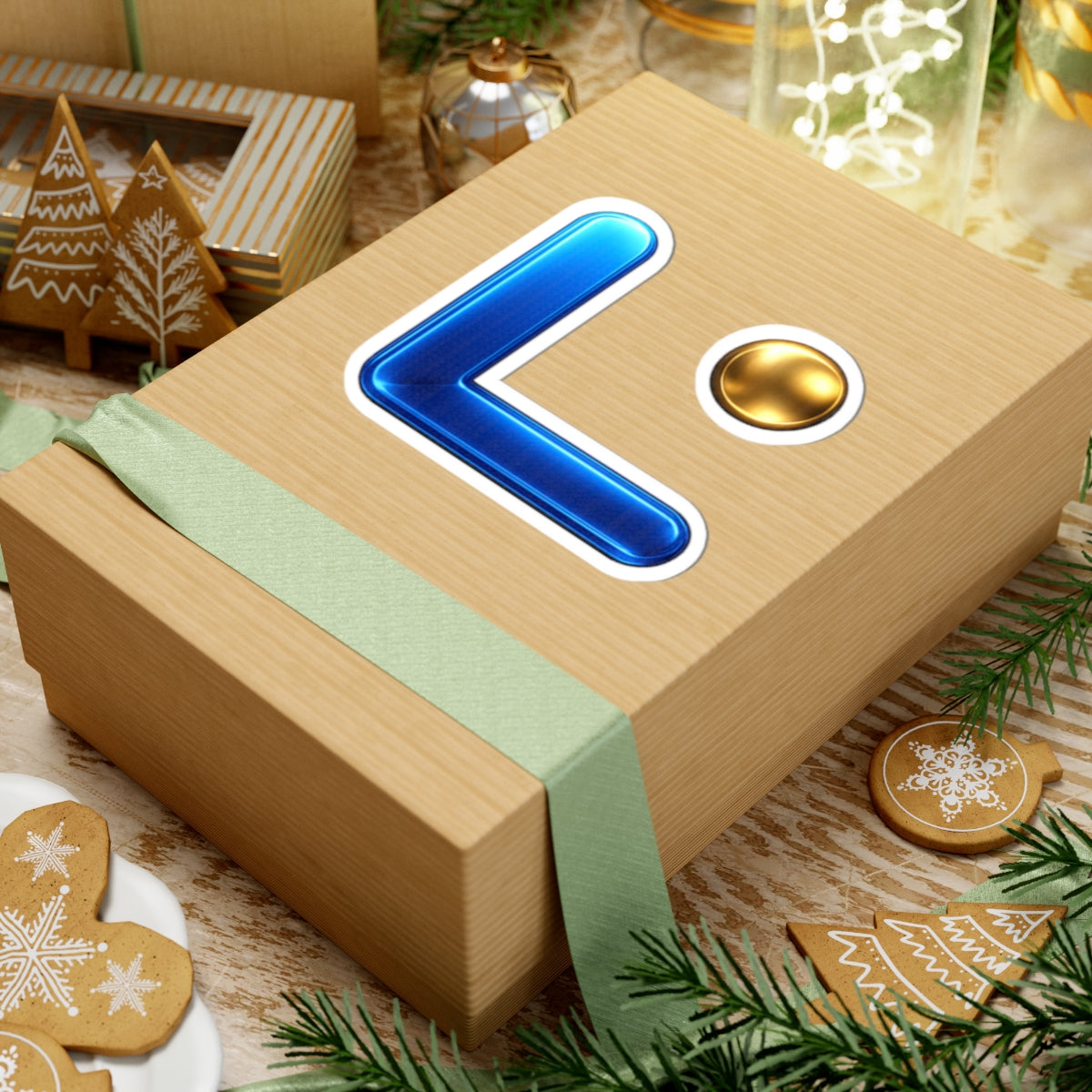 LongView Compute 'L' Sticker – Blue & Gold Die-Cut Laptop Decal