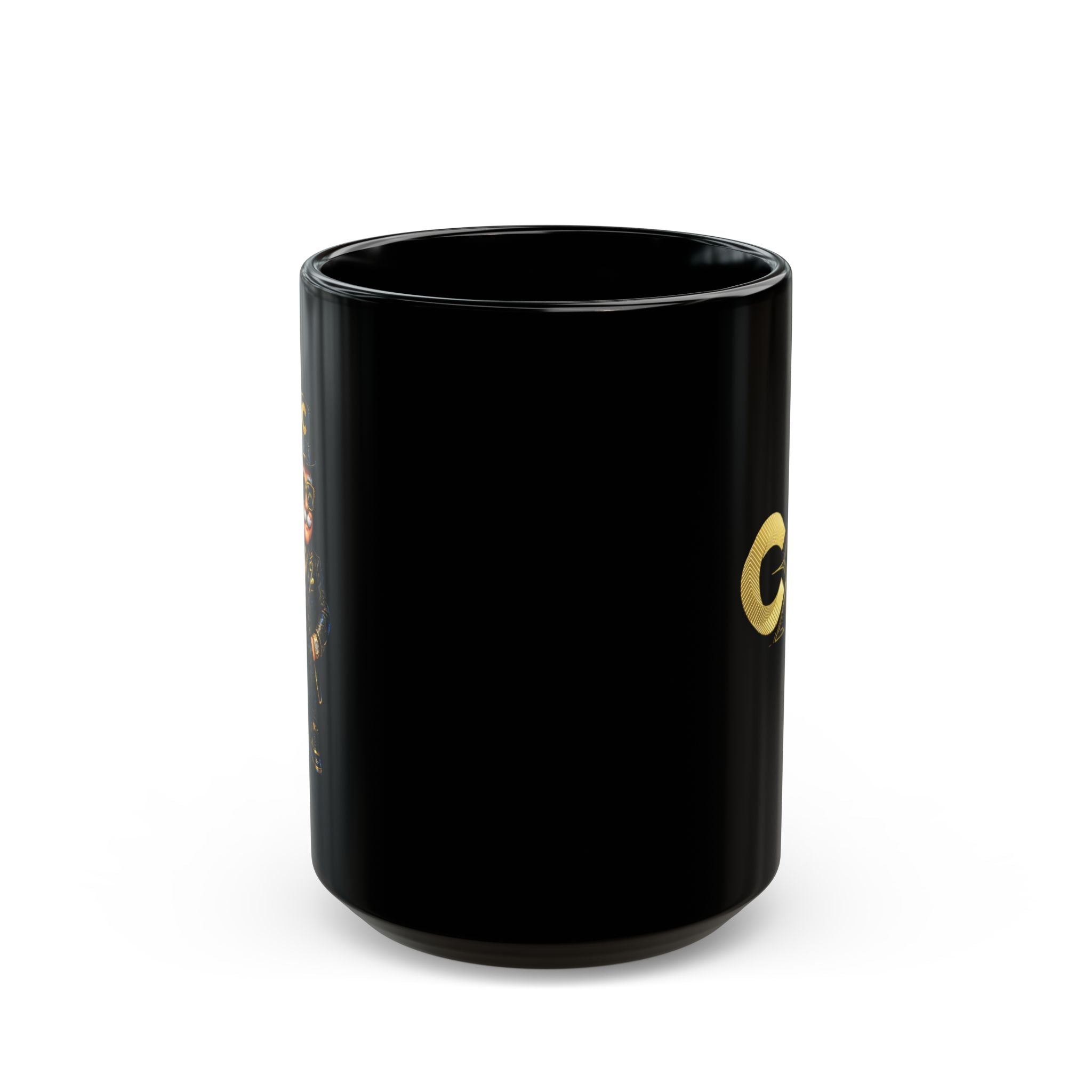 Canton Coin 'C' Mug – Gold & Blue Black Ceramic (11oz / 15oz)